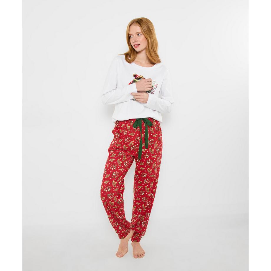 Festliches Pyjama-Set mit Rotkehlchen-Print