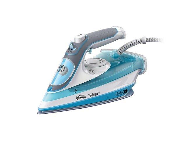 BRAUN Braun TexStyle 5 SI 5006 BL Trocken- & Dampfbügeleisen Keramik-Bügelsohle 2600 W Blau, Grau, Weiß  