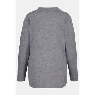 Ulla Popken  Pullover, edle Wollmischung, Hemdkragen, Langarm 