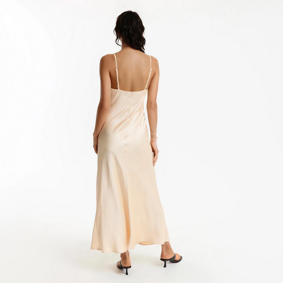 La Redoute Collections Abito lungo in raso con spalline sottili  