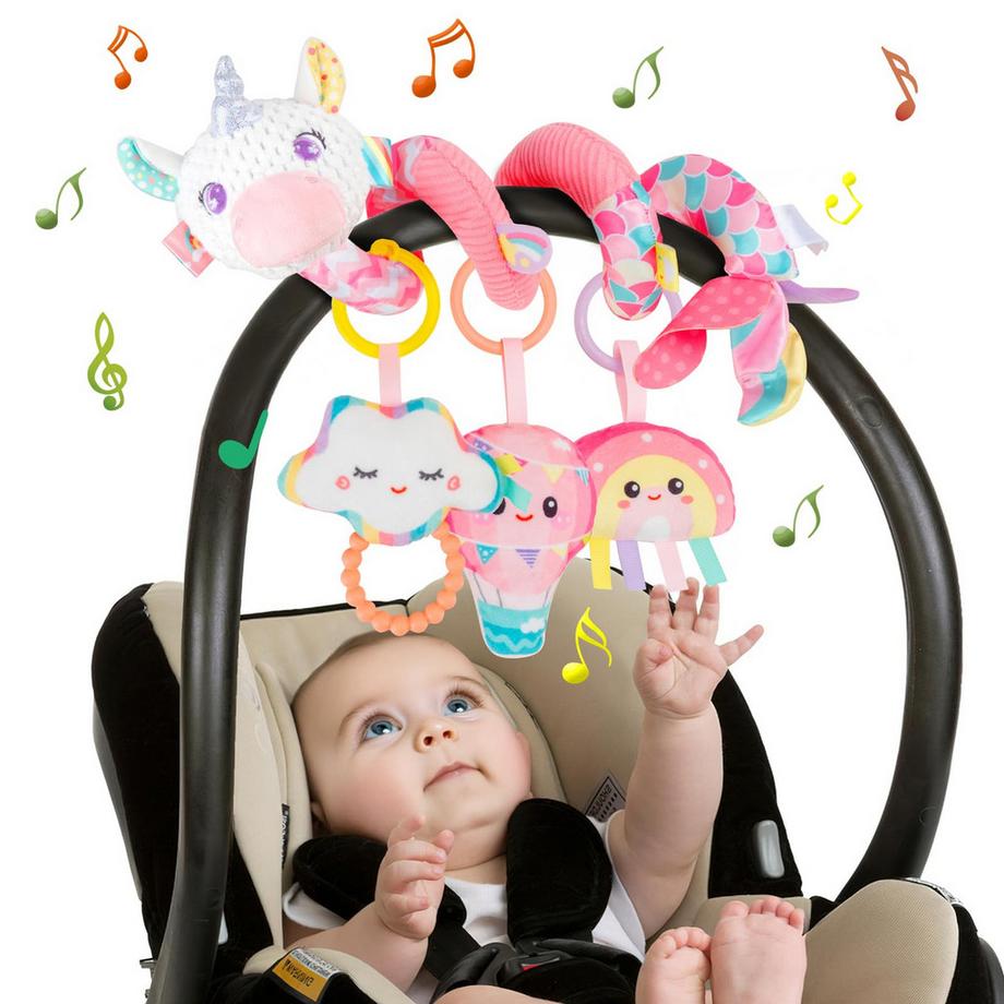 Kinderwagen Spielzeug, Spirale mit Musik, Krippe oder Autositz Spielzeug, Geschenk für ein Neugeborenes