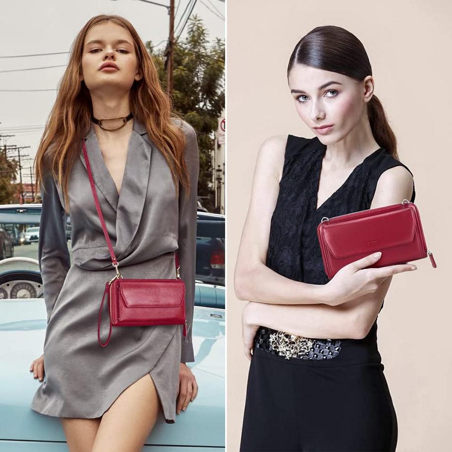 Only-bags.store Petit Portefeuille Fentes Cartes Crédit Poche Téléphone Zippée 2 Bretelles  