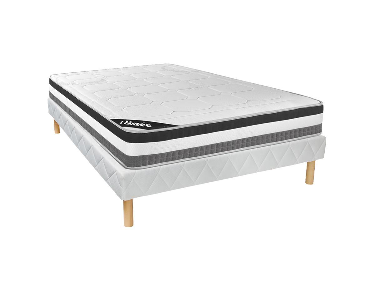 Ysmée Ensemble 160 x 200 cm sommier + matelas ressorts ensachés et mémoire de forme ép.28cm - LOUBIO de YSMÉE  