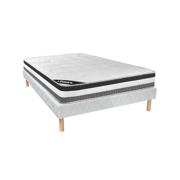 Ensemble 160 x 200 cm sommier + matelas ressorts ensachés et mémoire de forme ép.28cm - LOUBIO de YSMÉE