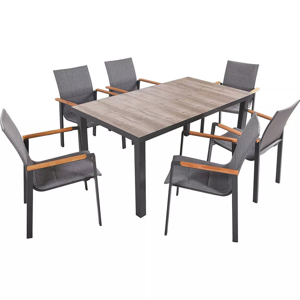 mutoni pleasure - Set de salle à manger de jardin Rana III (7 pièces), One Size