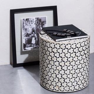 mutoni Table d'appoint Neva noir/blanc  