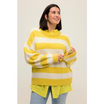 Pull oversize à larges rayures, col rond et manches longues