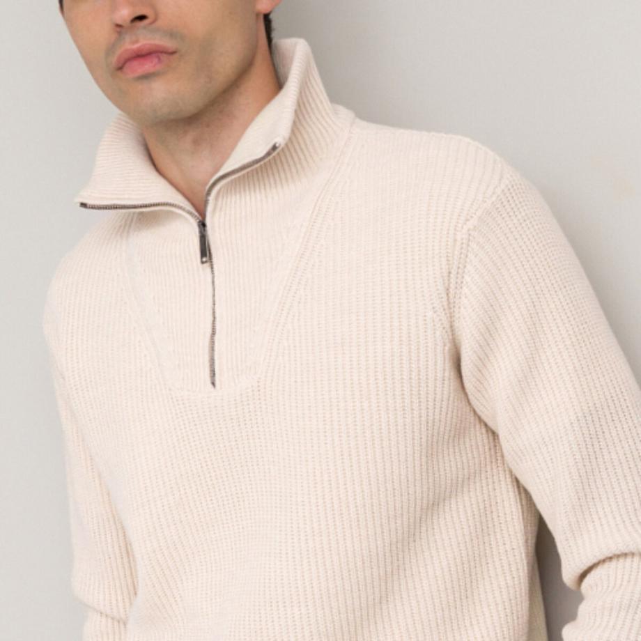 La Redoute Collections Warmer Strickpullover Troyer-Stil  