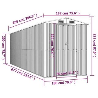 VidaXL Abri de jardin acier  