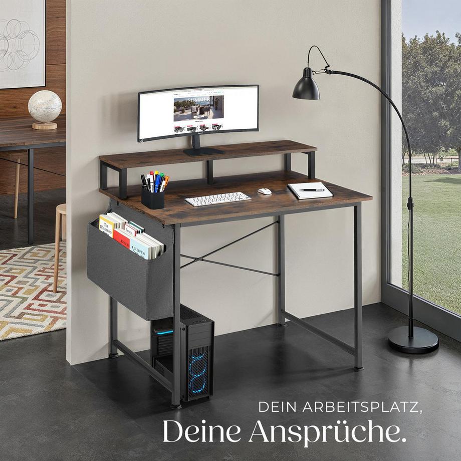 Tectake Schreibtisch Thornton Industrial Style Holz und Stahl  