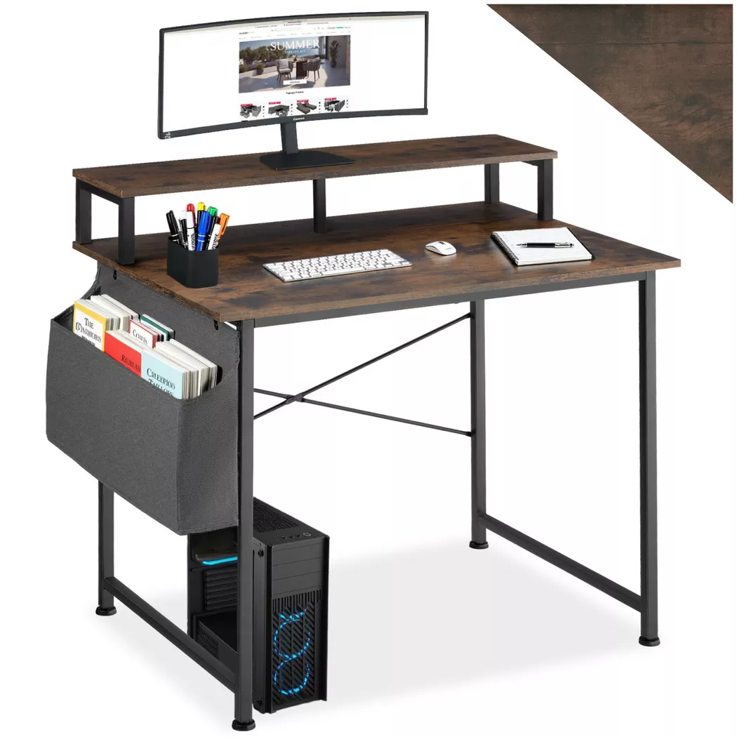 Tectake - Bureau THORNTON Style industriel, 120cm, Marron