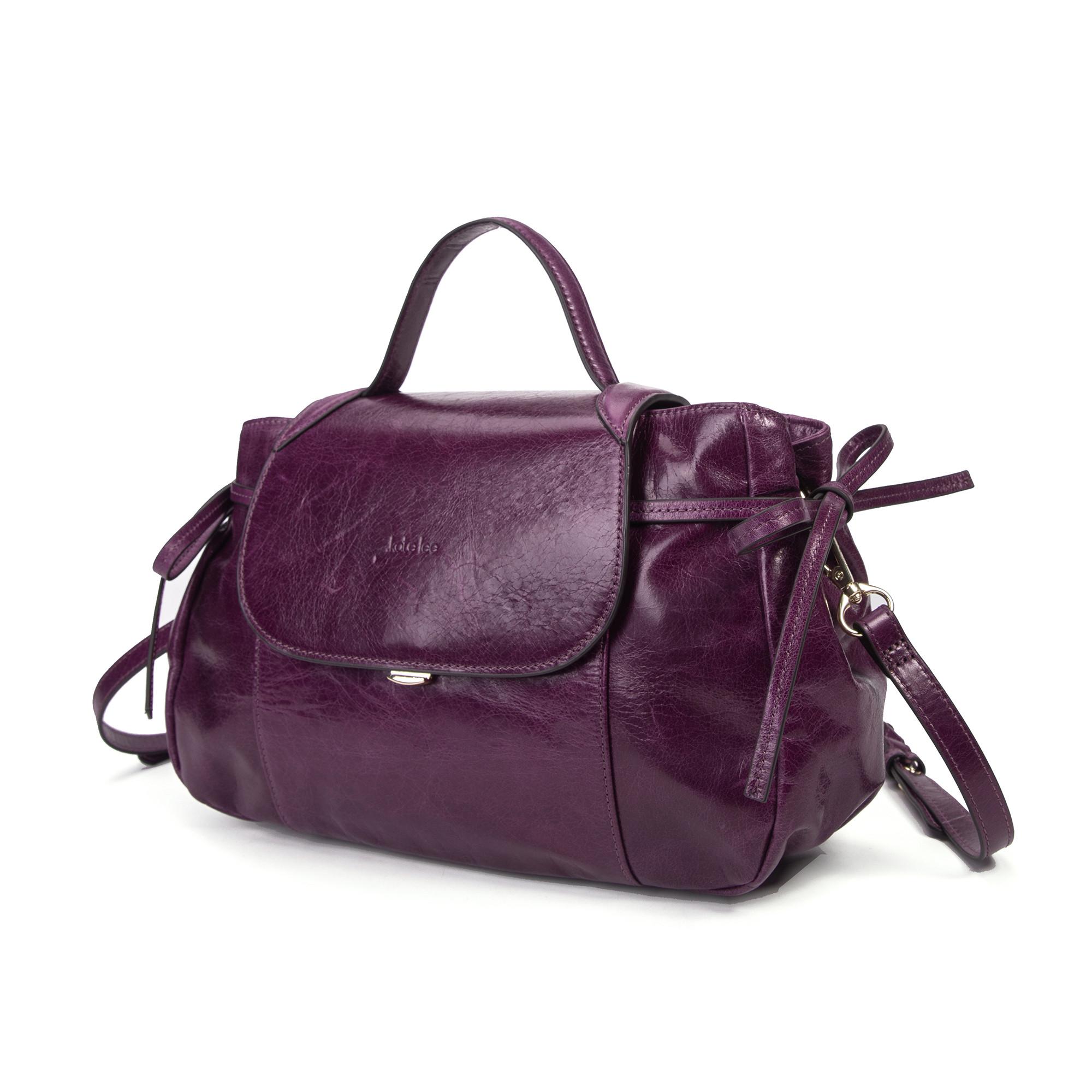 Kate Lee  Sac shopping M India avec poignée en cuir glaçé  violet 