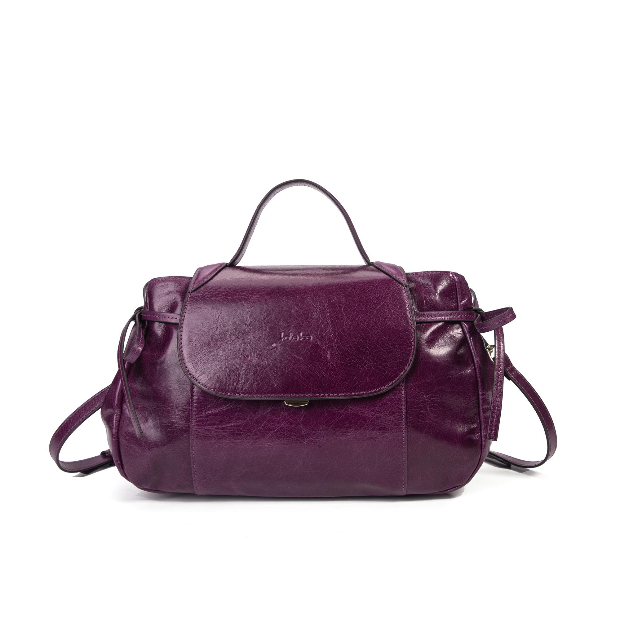 Kate Lee  Sac shopping M India avec poignée en cuir glaçé  violet 