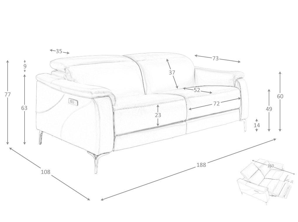 ANGEL CERDA 3-Sitzer-Relaxsofa aus em Leder  