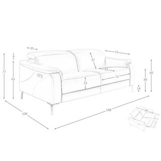 ANGEL CERDA 3-Sitzer-Relaxsofa aus em Leder  