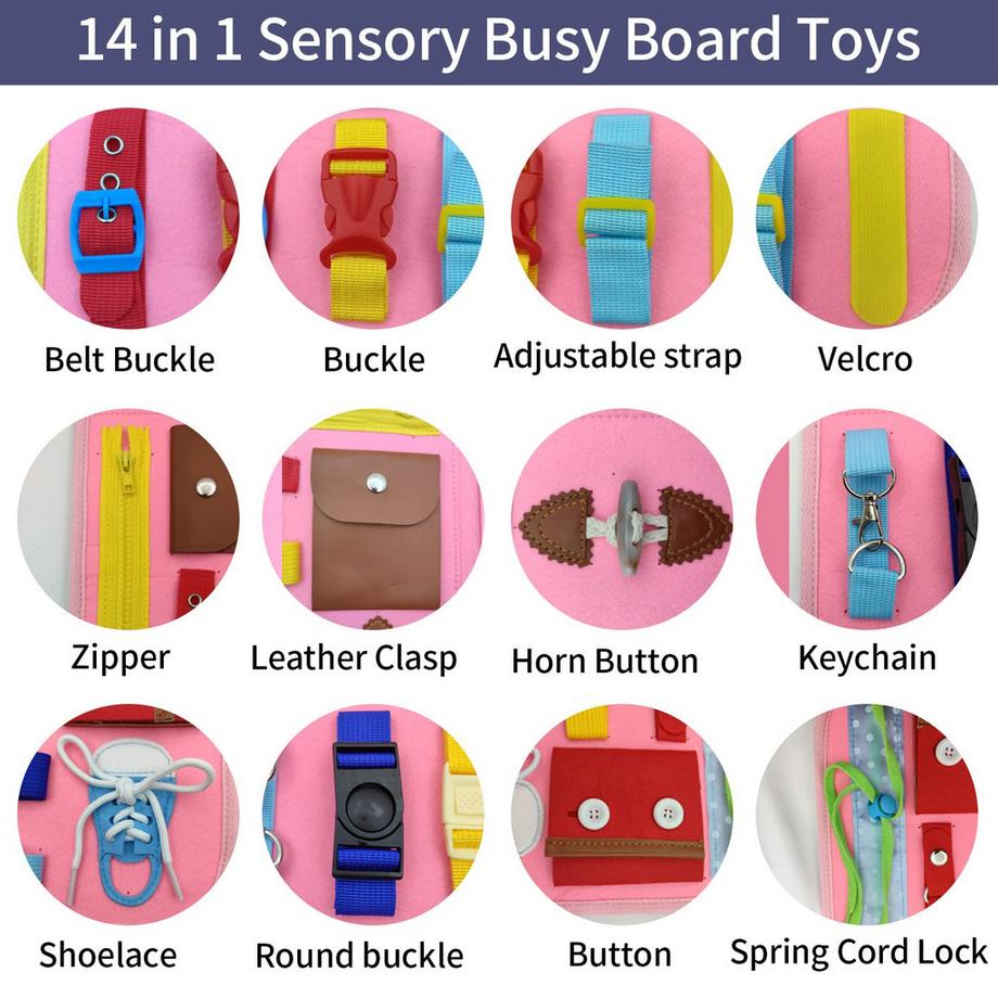 Activity-board  Aktivitätsboard Spielzeug, Beschäftigtes Brett für Kinder, Kleinkinder Motor Skills Board lernen 