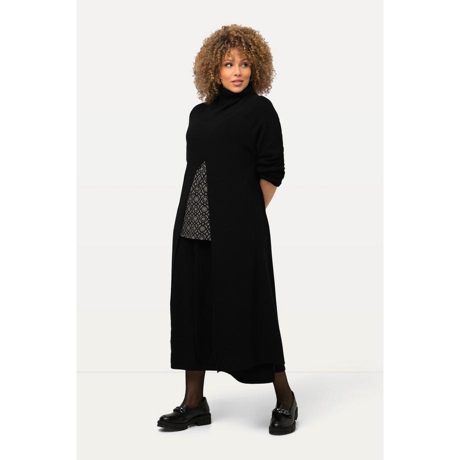 Ulla Popken Long A-Linie Stehkragen Langarm Pullover  