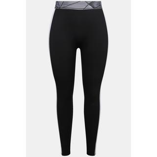 Ulla Popken  Legging avec poches, taille haute, bandes le long de la jambe, ceinture élastique 