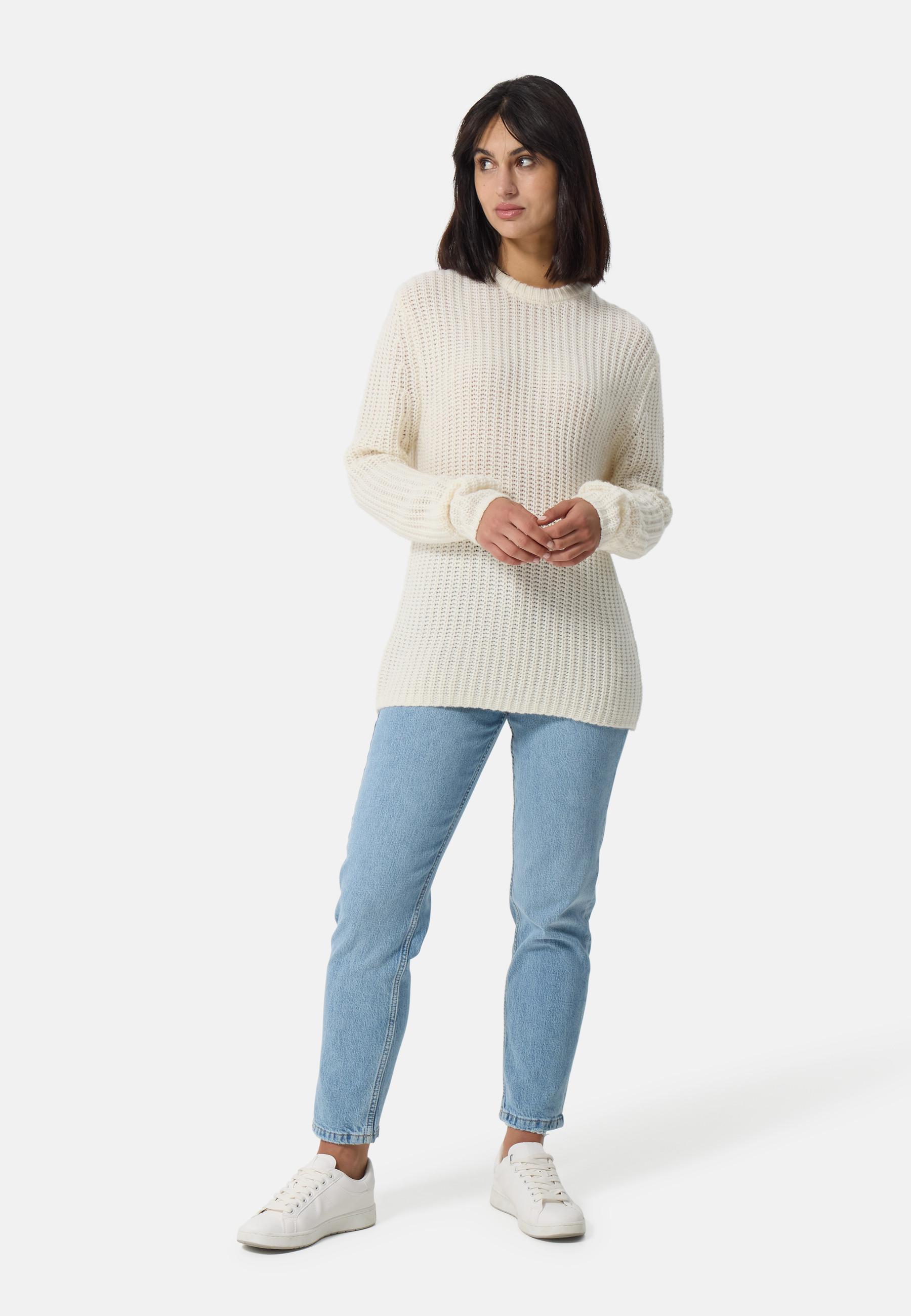 CASH-MERE.CH  Grobgestrickter Wolle Kaschmir Rundhals Pullover 