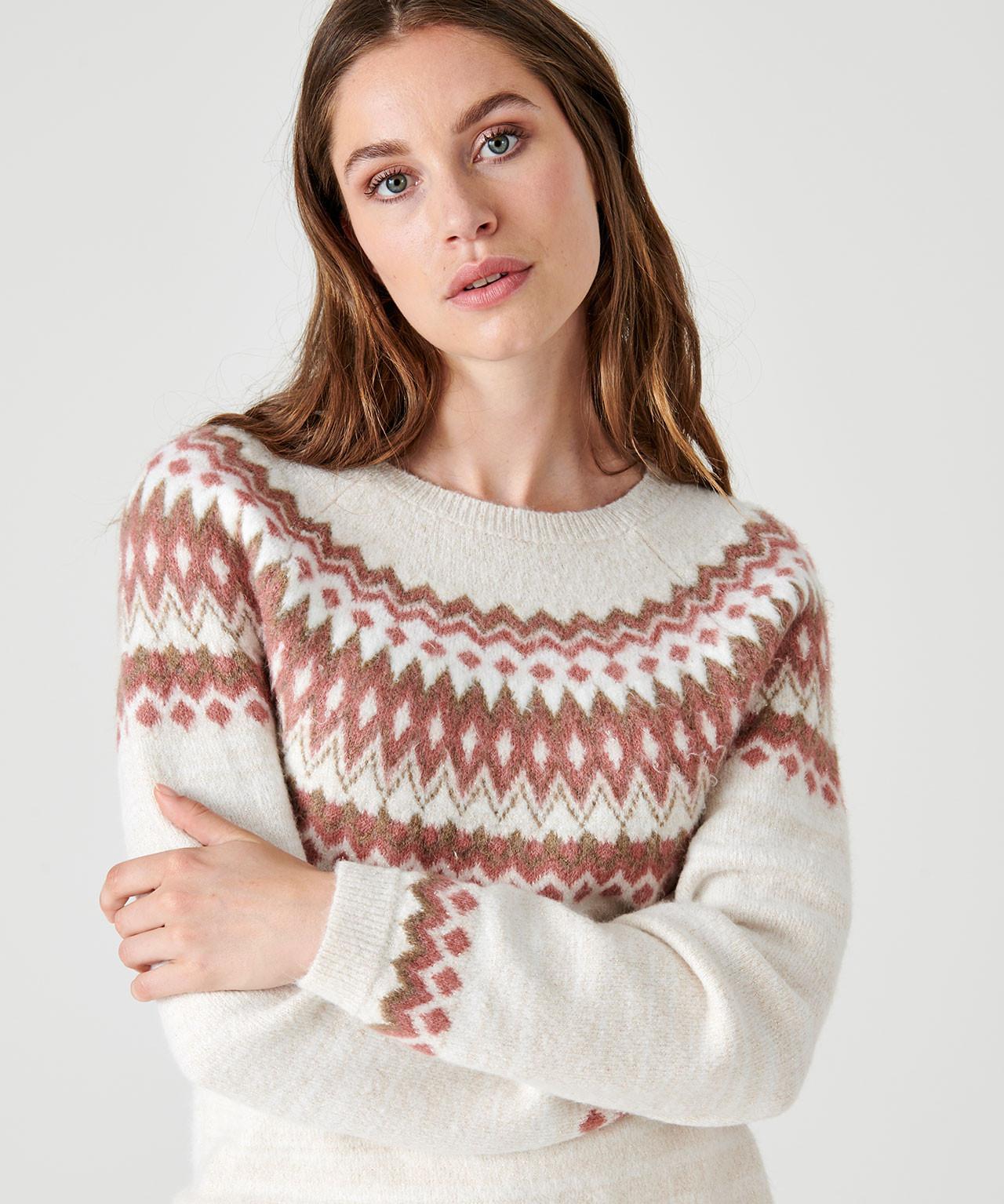 Damart  Jacquard-Pullover im Norweger-Stil mit glänzenden Details 