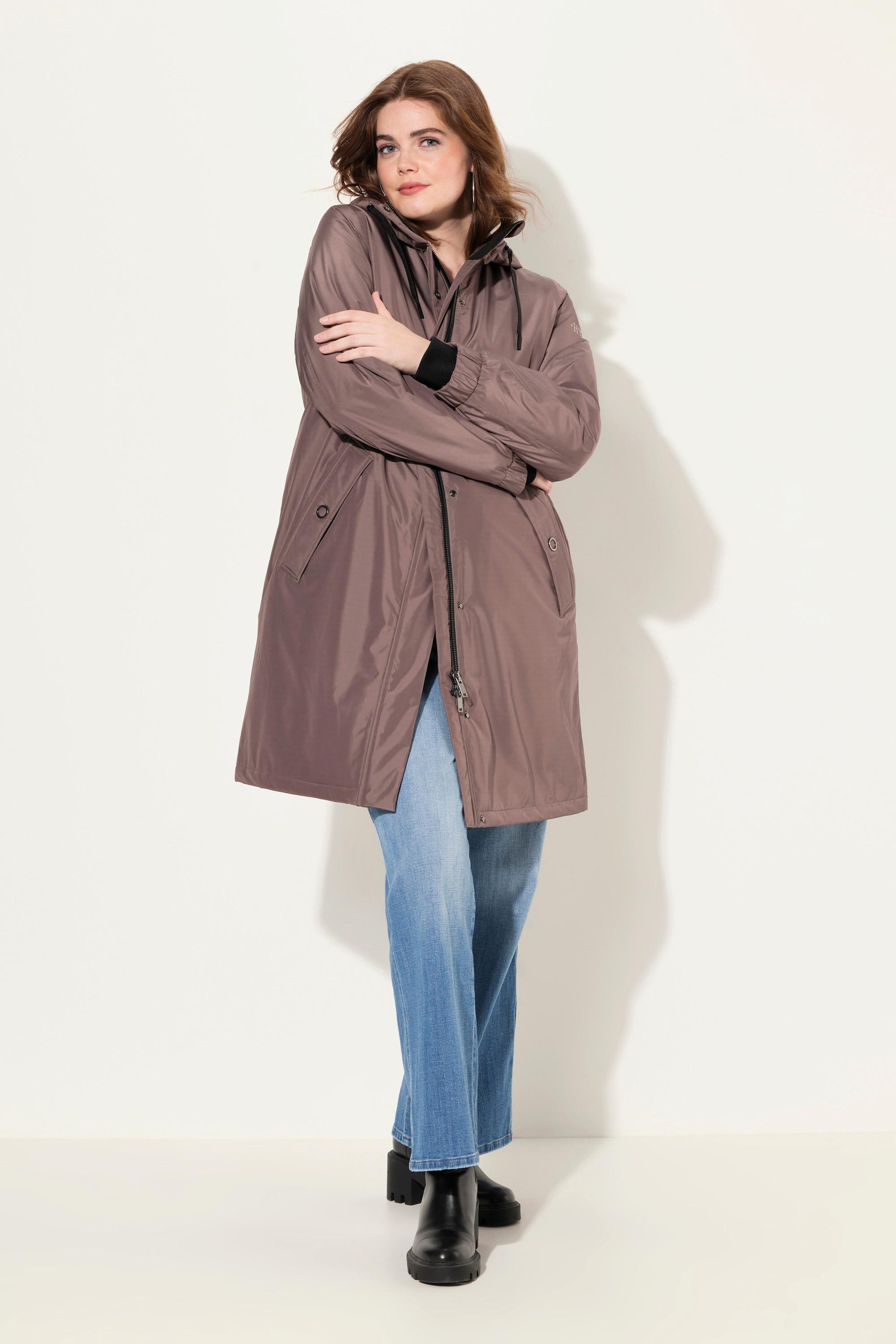 Ulla Popken HYPRAR Giacca Funzionale Riciclata Linea A Cerniera Doppio Cursore  