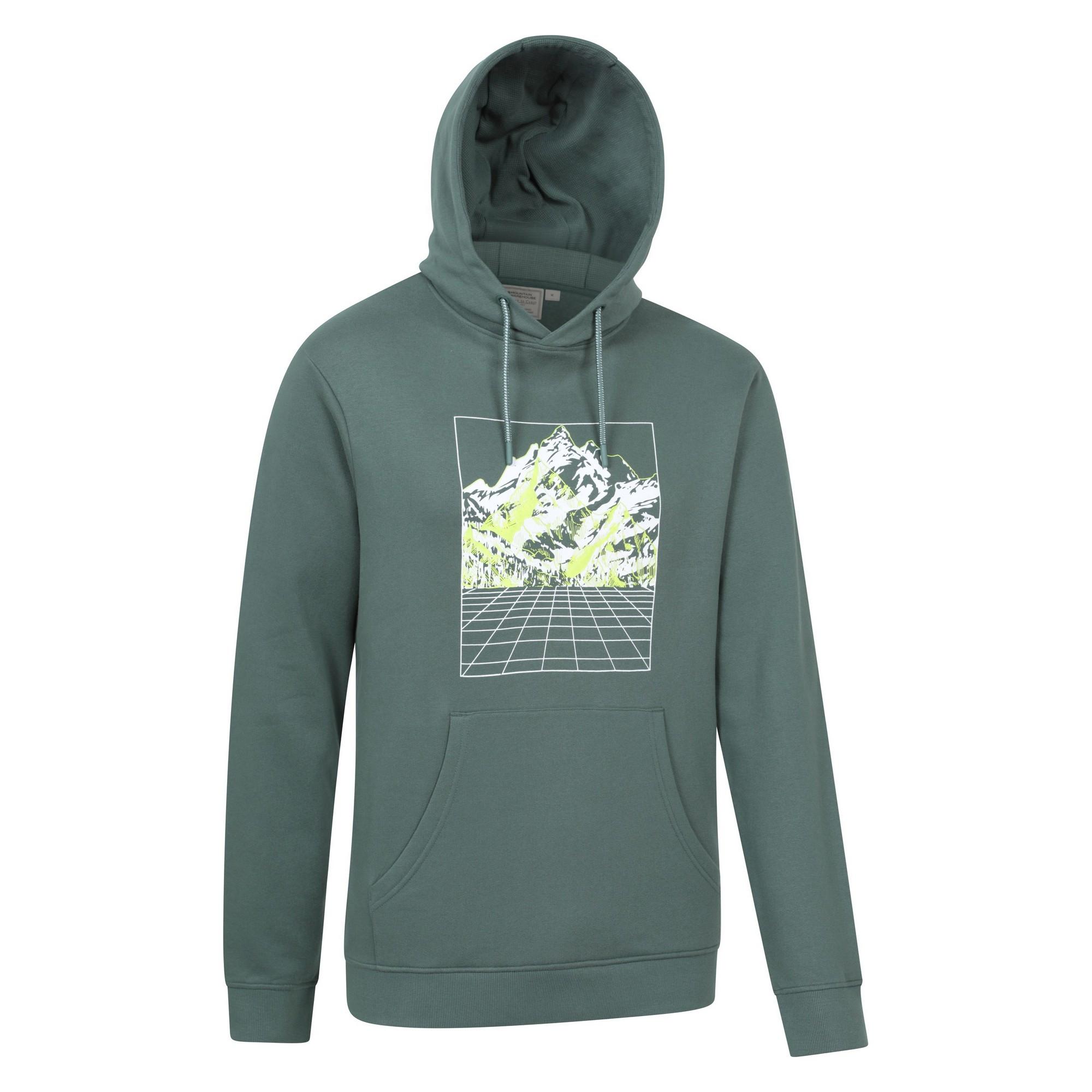 Mountain Warehouse Felpa con Cappuccio Montagna Grafica Quadri  