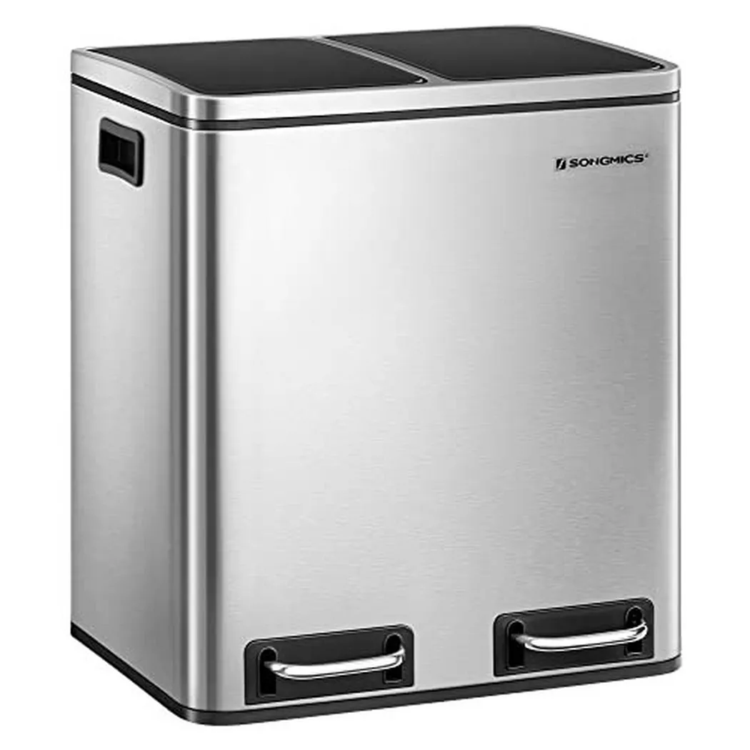 Pricenet – Recycling-Mülleimer mit zwei Fächern und Soft-Close-Funktion, 30 l Fassungsvermögen, 73cm