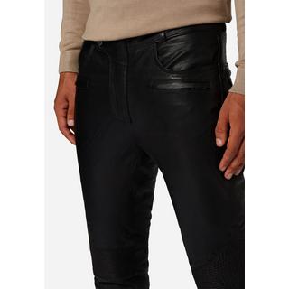 RICANO  Pantalon en cuir pour homme Franklin, dans un style classique à cinq poches avec des applications de motard. 