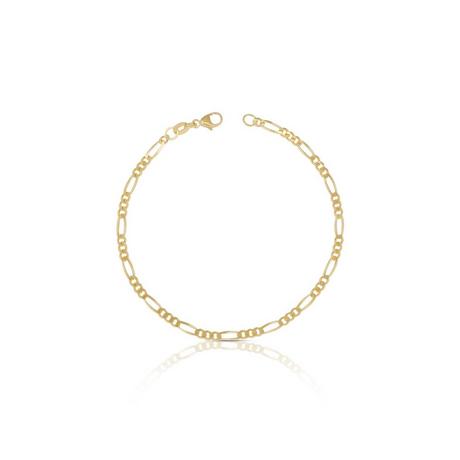 MUAU Schmuck  Bracelet figaro en or jaune 750, 19cm, 2,9mm 