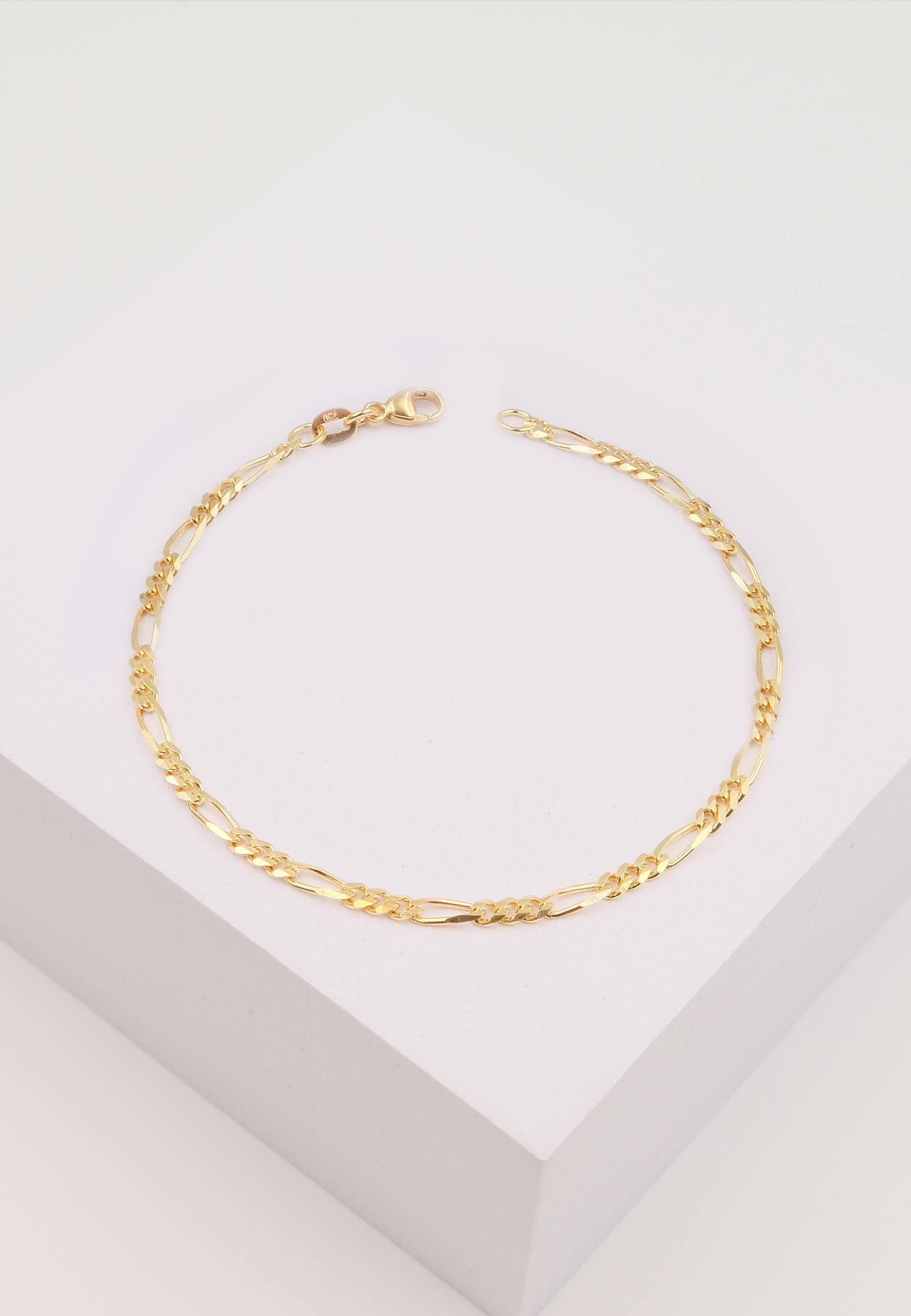 MUAU Schmuck  Bracelet Figaro Gelbgold 750, 19cm, 2.9mm 