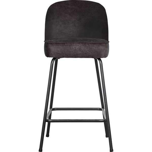 mutoni Sgabello da bar Vogue H65 in pelle riciclata nera  