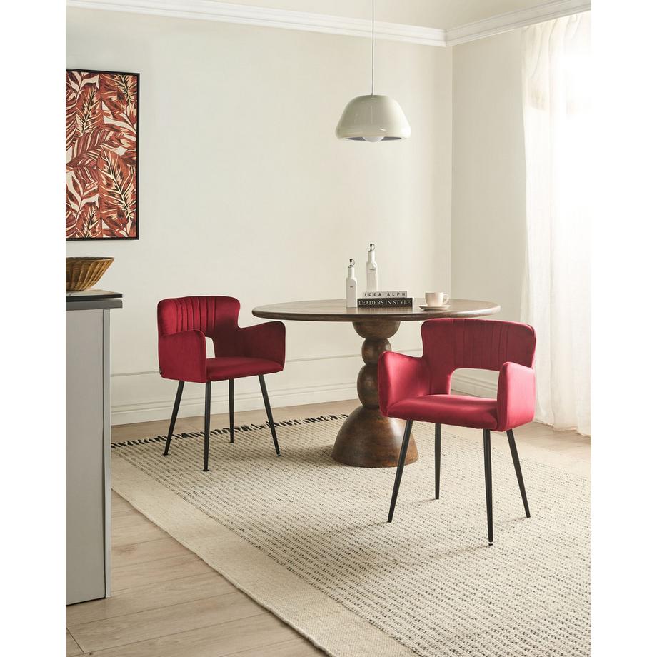 Beliani Esszimmerstuhl 2er Set aus Samtstoff Modern SANILAC  