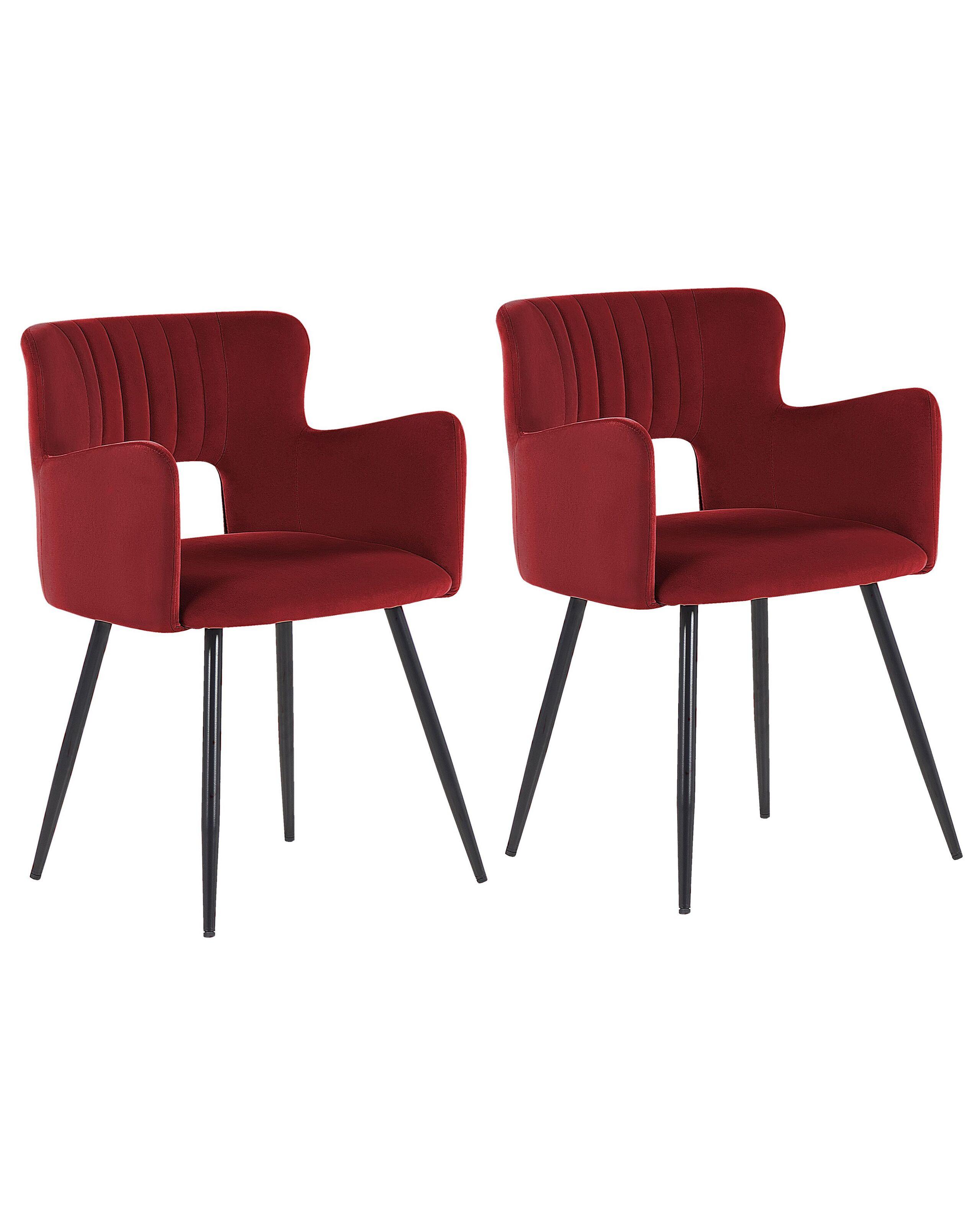 Beliani Lot de 2 chaises en Velours Moderne SANILAC  