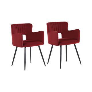 Beliani Lot de 2 chaises en Velours Moderne SANILAC  