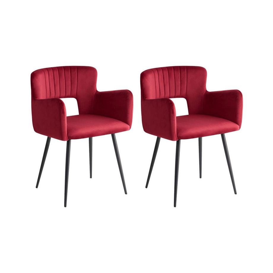 Beliani Esszimmerstuhl 2er Set aus Samtstoff Modern SANILAC  