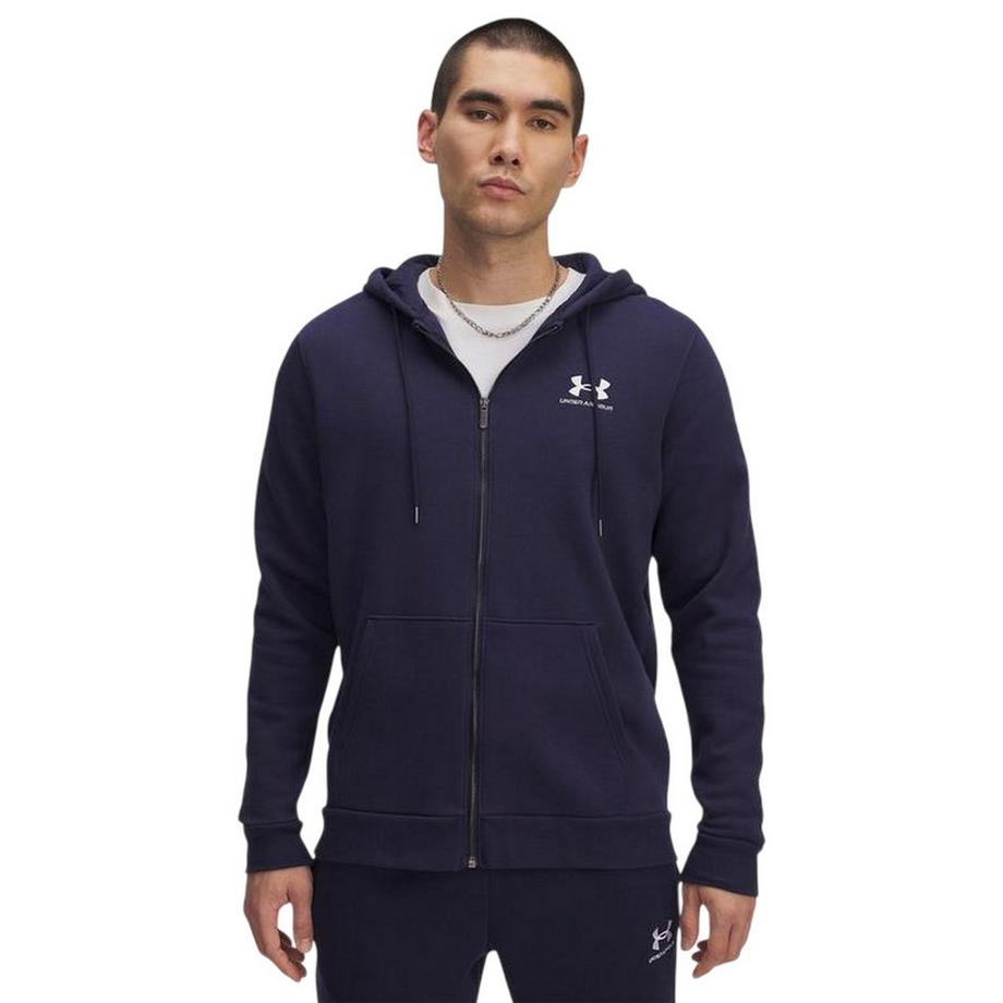 Hoodie Mit Durchgehendem Reißverschluss, Fleece, Ärmel Mit Streifen