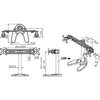 Neomounts by Newstar  2 vie Piedistallo per monitor 48,3 cm (19) - 76,2 cm (30) Regolabile in altezza, Inclin 