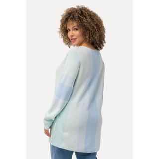 Ulla Popken  Pullover, Streifen, Rundhalsausschnitt, Langarm 