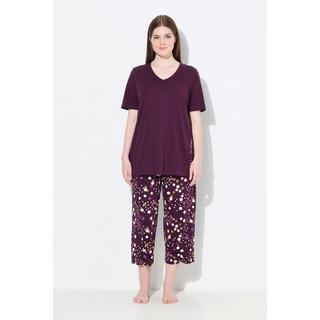 Ulla Popken Pigiama Pallini Scollo a V Maniche Lunghe  