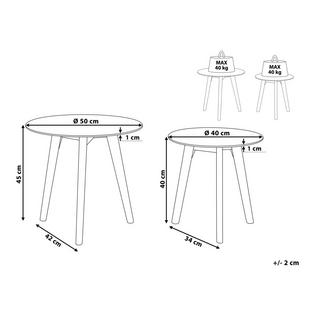 Beliani Tisch Set aus Glas Modern MISSOURI  