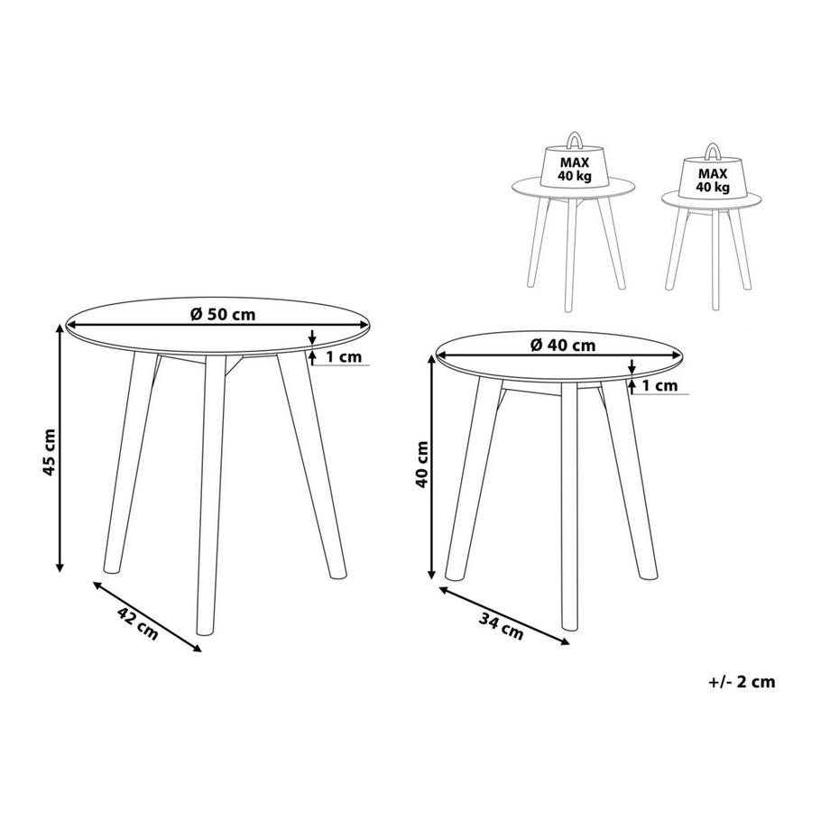Beliani Set di 2 tavolini da caffè en Vetro  MISSOURI  