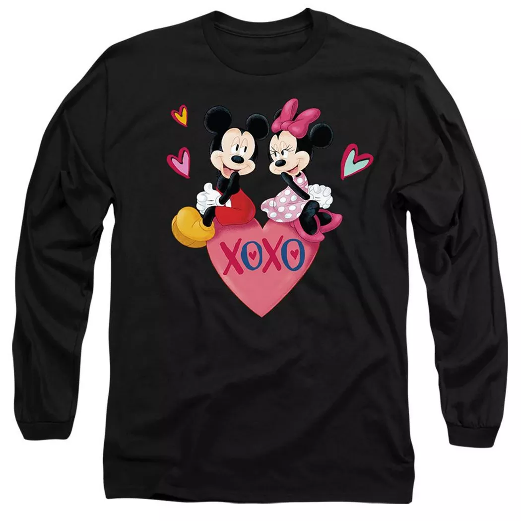 MICKEY MOUSE - Xoxo TShirt Valentinstag, für Damen, Schwarz, Größe S