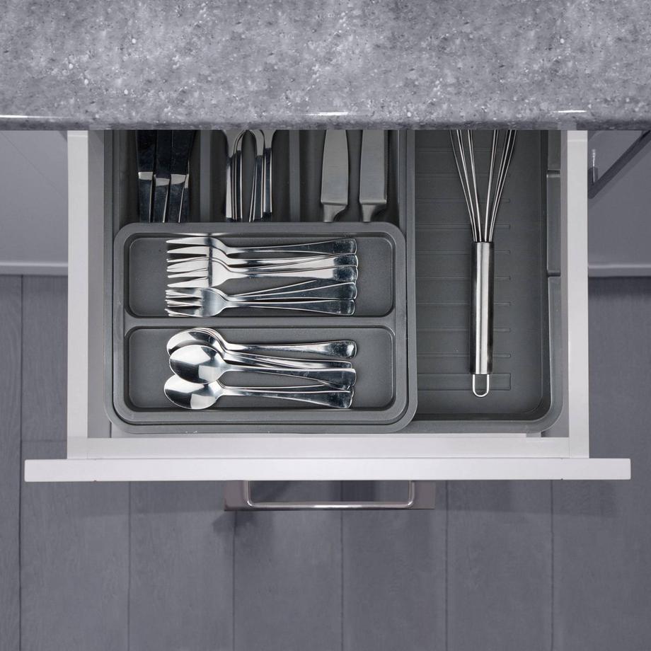 Northio  Ausziehbarer Besteckkasten in Dunkelgrau 