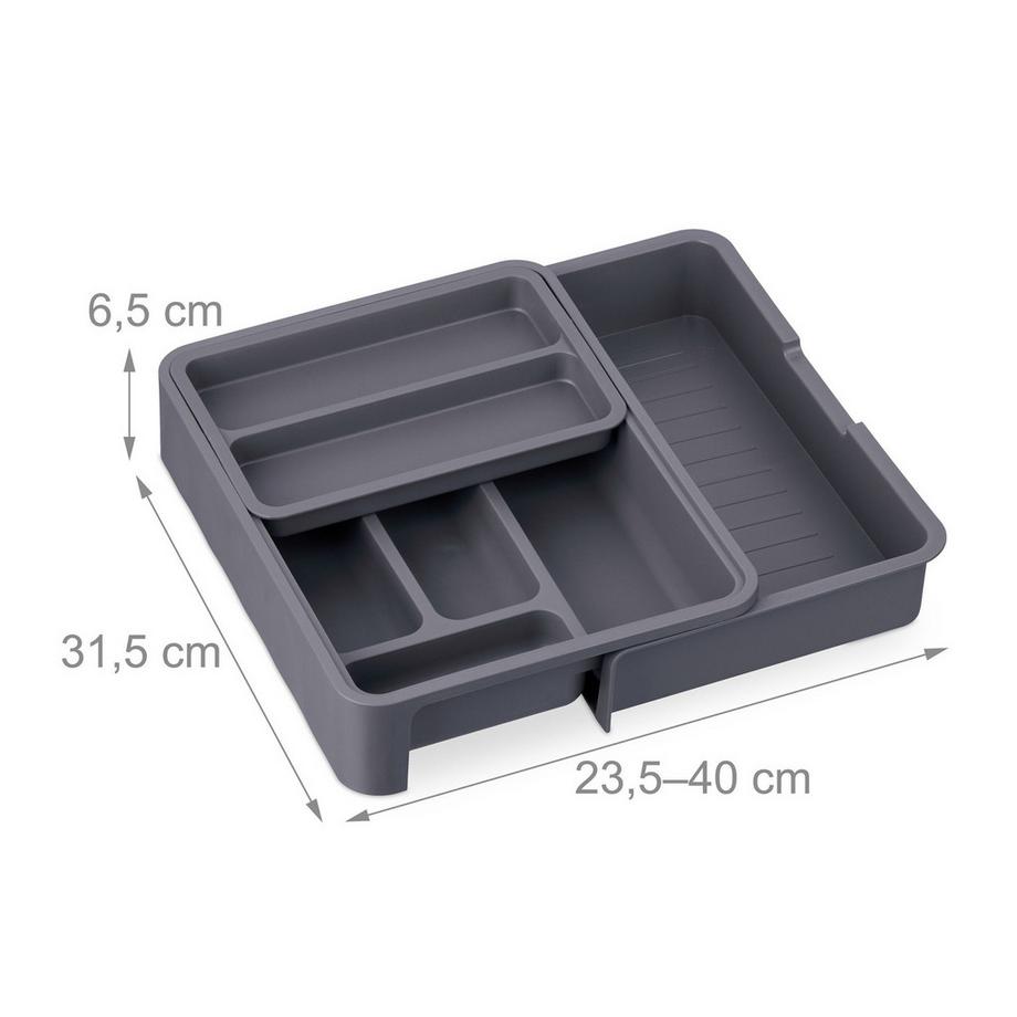 Northio  Ausziehbarer Besteckkasten in Dunkelgrau 