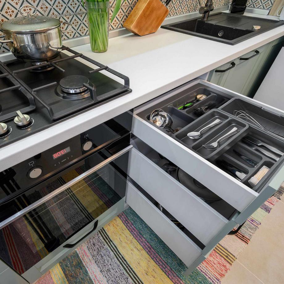 Northio  Ausziehbarer Besteckkasten in Dunkelgrau 