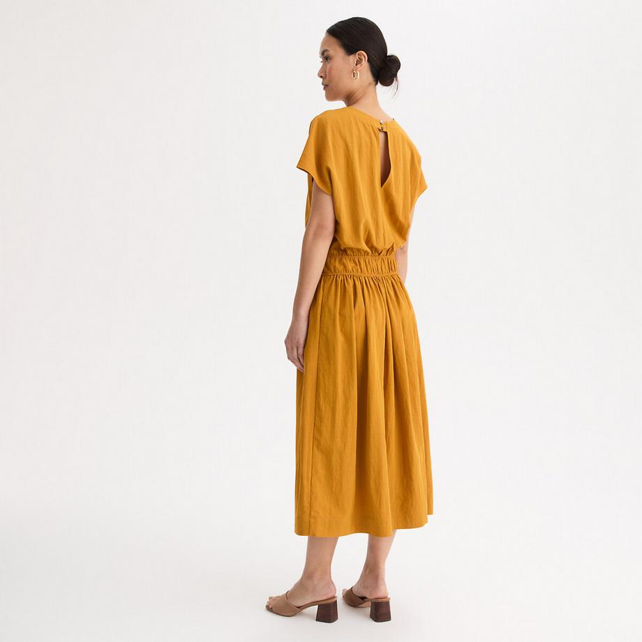 La Redoute Collections V-Ausschnitt Kurzarm Midikleid  