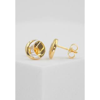 MUAU Schmuck  Ohrstecker Gelbgold 750 Diamant 0.02ct. 10mm 