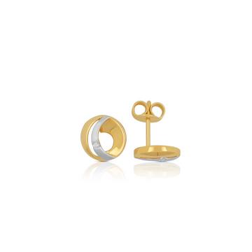 Ohrstecker Gelbgold 750 Diamant 0.02ct. 10mm