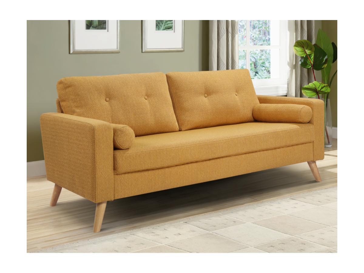 Vente-unique 3SitzerSofa Stoff mit WolleOptik TATUM  