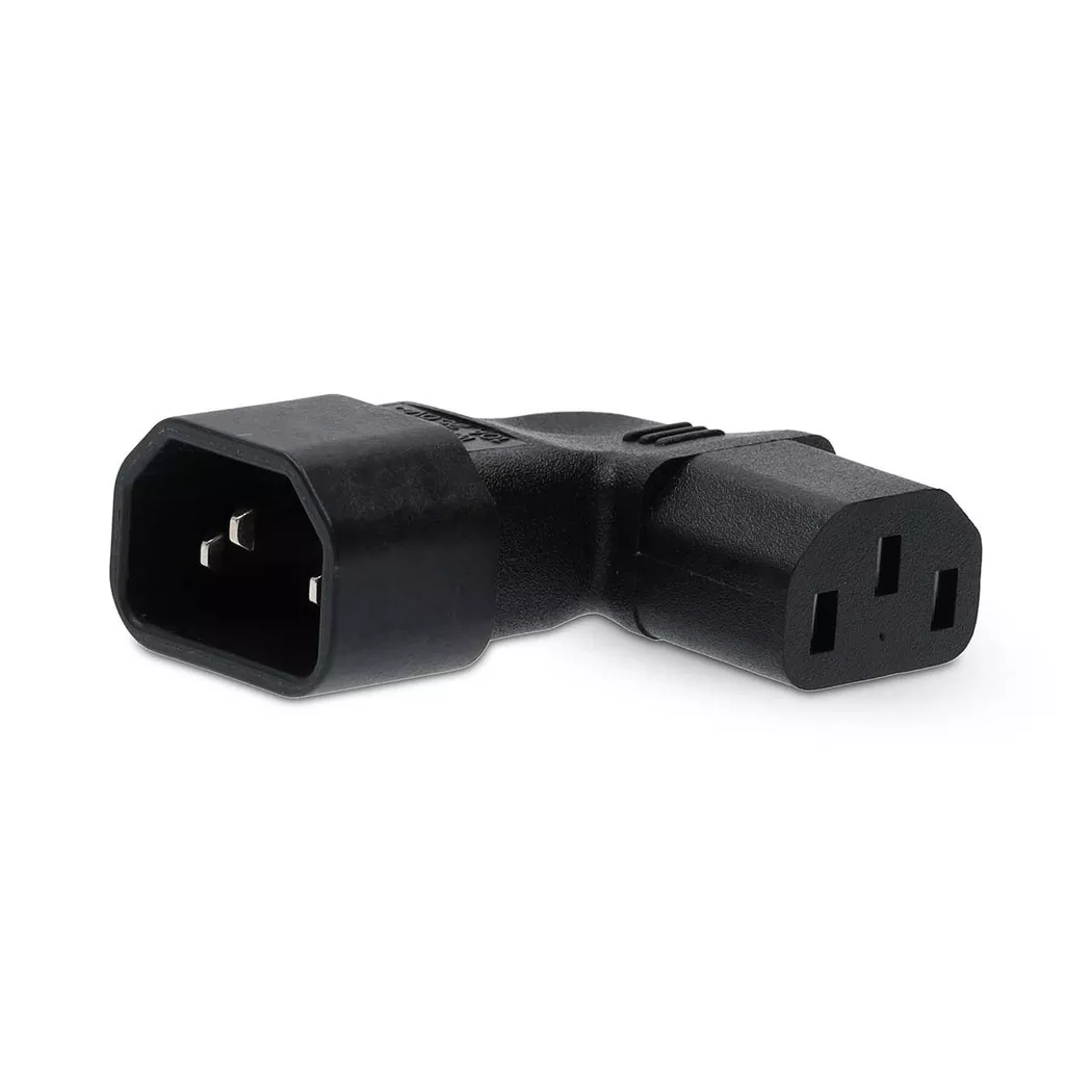 Nedis Extension Plug | IEC-320-C13 | IEC-320-C14 | Angled Right | Nickel Plated | PVC | Black | Box | 1 pcs